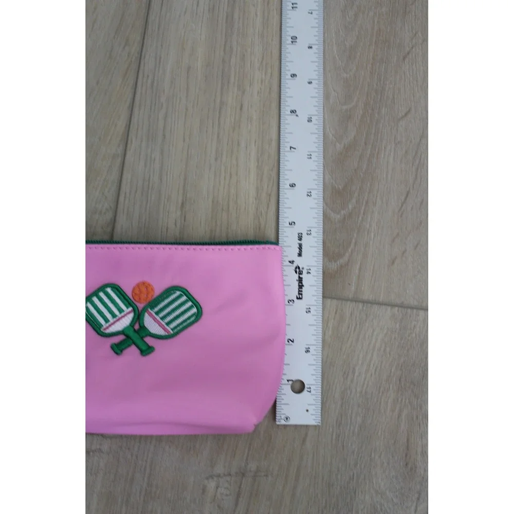 Shiraleah Chicago Pink Nylon Pickleball Embroidered Cosmetic‎ Pouch Small Bag